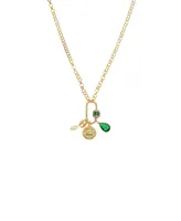 Ettika 18k Gold-Plated Cubic Zirconia & Freshwater Pearl Evil Eye Multi-Charm Pendant Necklace, 15" + 5" extender