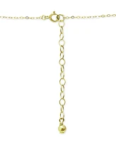 Giani Bernini Lab-Grown Ruby & Cubic Zirconia Two-Stone Pendant Necklace, 16" + 2" extender, Created for Macy's