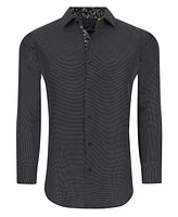 Men's Business Geometric Long Sleeve Button Down Shirt