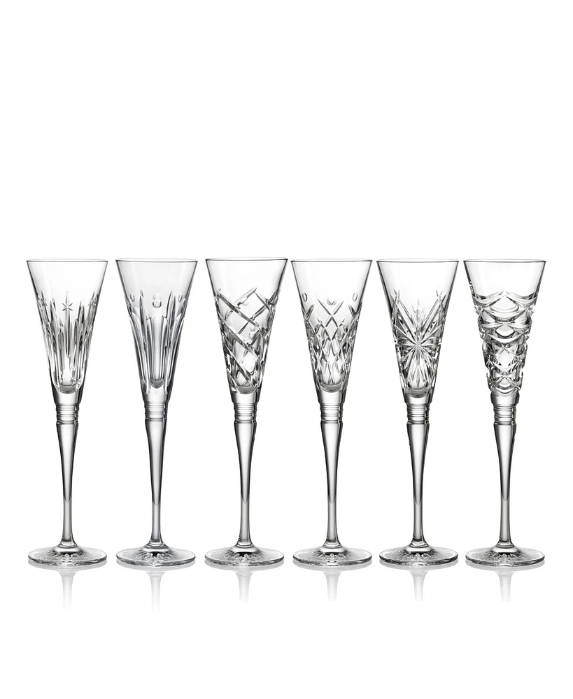 Winter Wonders Flutes Glass Set, 6 Pieces
