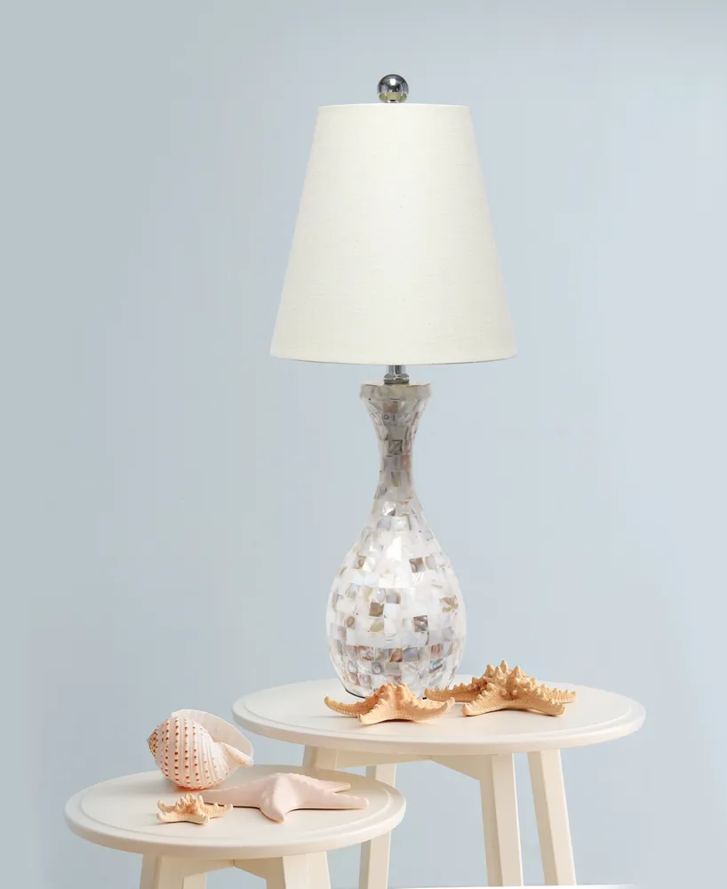 Lalia Home Malibu Curved Mosaic Seashell Table Lamp