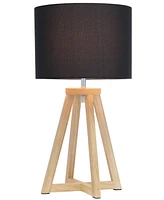 Simple Designs Interlocked Triangular Wood Table Lamp