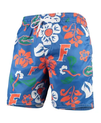 Men's Wes & Willy Royal Florida Gators Floral Volley Swim Trunks
