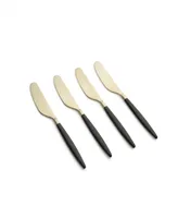 Cambridge Silversmiths Gaze Two Tone Black-Gold Satin Spreaders Set, 4 Piece - Black and Champagne Gold