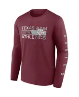 Men's Fanatics Maroon Texas A M Aggies Broad Jump 2-Hit Long Sleeve T-shirt