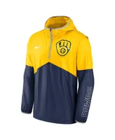 Men's Nike Gold, Navy Milwaukee Brewers Overview Half-Zip Hoodie Jacket