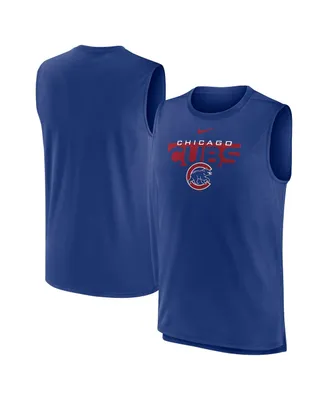 Men's Nike Royal Chicago Cubs Knockout Stack Exceed Performance Muscle Tank Top