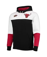 Men's Mitchell & Ness Black Chicago Bulls Hardwood Classics 1996 Nba Finals Fusion 2.0 Colorblock Pullover Hoodie