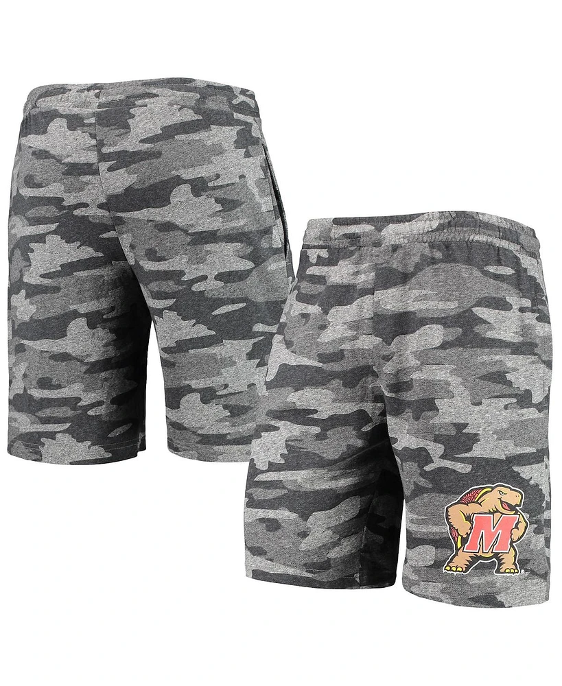 Men's Concepts Sport Charcoal, Gray Maryland Terrapins Camo Backup Terry Jam Lounge Shorts