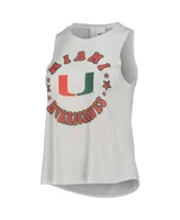 Women's Concepts Sport Green, White Miami Hurricanes Ultimate Flannel Tank Top and Shorts Sleep Set