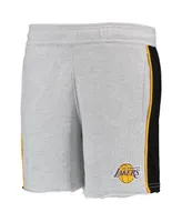 Big Boys Heathered Gray Los Angeles Lakers Wingback Shorts