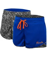 Women's Colosseum Royal, Charcoal Florida Gators Fun Stuff Reversible Shorts