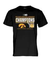 Men's Blue 84 Black Iowa Hawkeyes 2022 Big Ten Basketball Conference Tournament Champions T-shirt