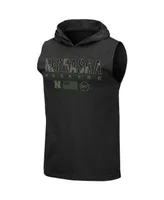 Men's Colosseum Black Nebraska Huskers Oht Military-Inspired Appreciation Camo Logo Hoodie Sleeveless T-shirt