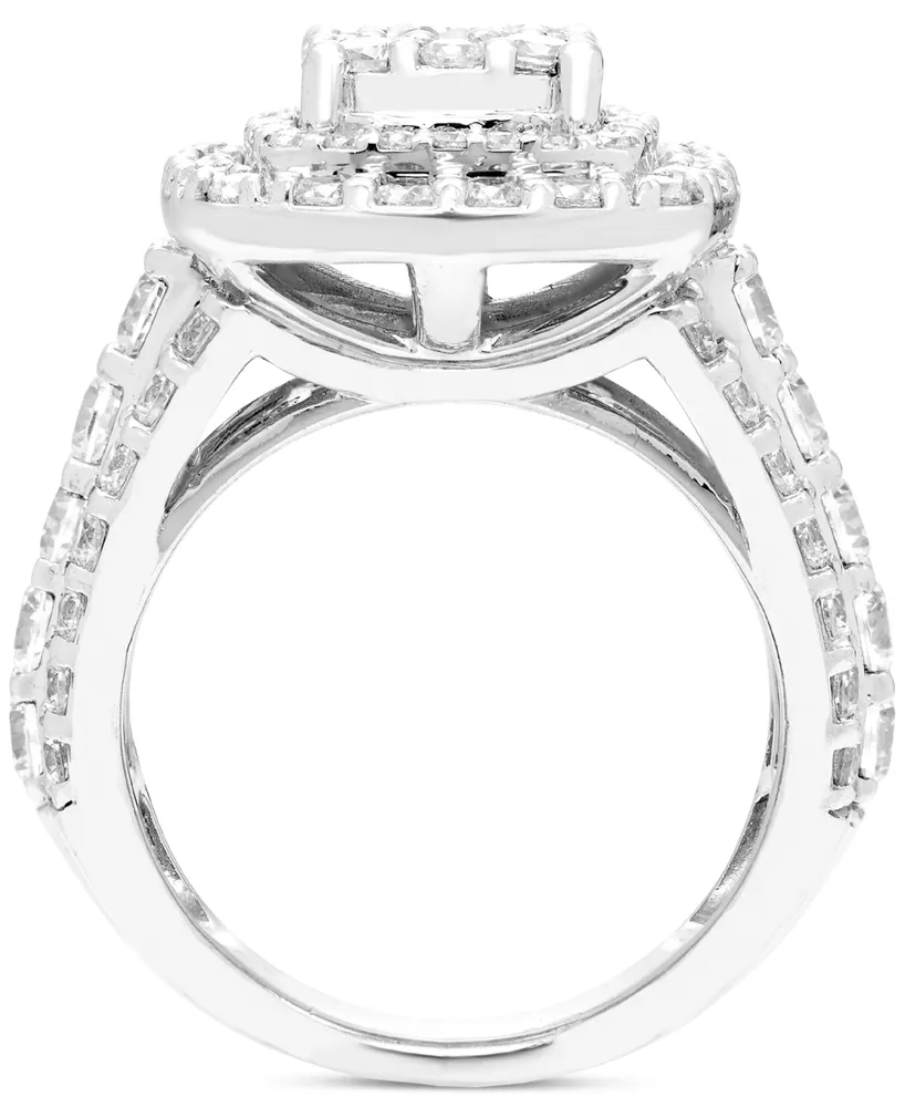 Diamond Twist Cluster Engagement Ring (3 ct. t.w.) in 14k White Gold