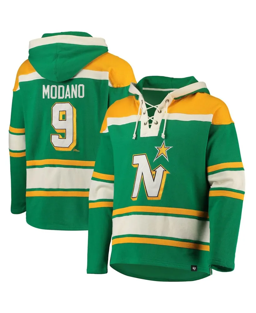 47 Brand Men's '47 Mike Modano Kelly Green Minnesota North Stars Retired  Player Name & Number Lacer Pullover Hoodie