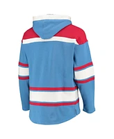 Men's '47 Powder Blue, Red Houston Oilers Lacer V-Neck Pullover Hoodie