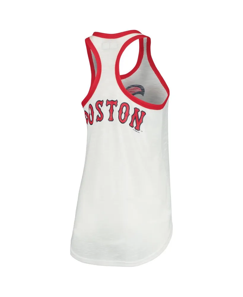 Women's G-iii 4Her by Carl Banks White Boston Red Sox Tater Racerback Tank Top