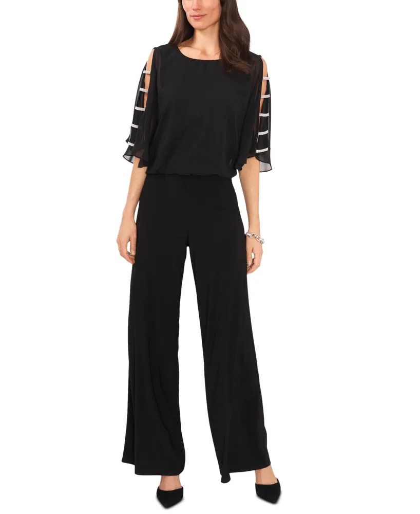 Msk Women's Embellished Ladder-Sleeve Jumpsuit