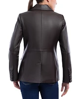 Anne Klein Women's Leather Blazer Coat