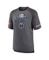 Men's Fanatics Heathered Gray Washington Wizards 2022 Noches Ene-Be-a Core Shooting Raglan T-shirt