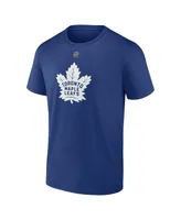 Men's Fanatics Mark Giordano Blue Toronto Maple Leafs Authentic Stack Name and Number T-shirt