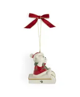 Spode Teddy on a Sleigh Ornament