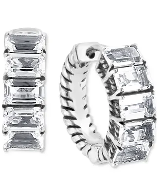 Effy Quartz Crystal Small Huggie Hoop Earrings (4-1/3 ct. t.w.) in Sterling Silver, 0.61"