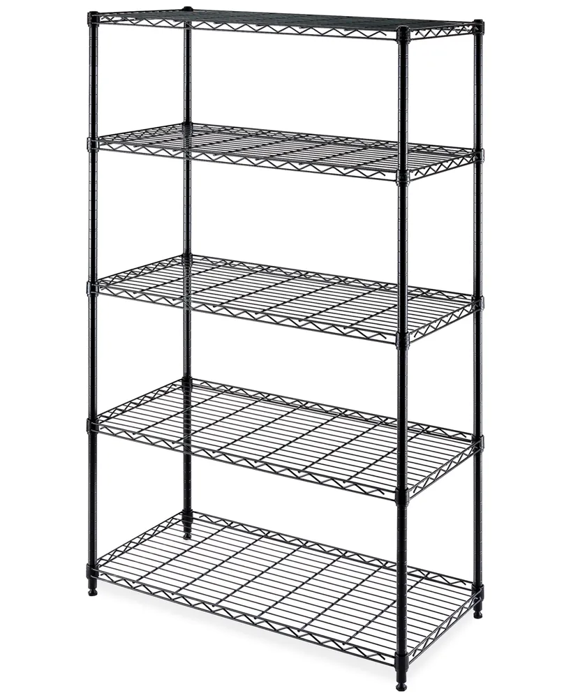 Seville Classics 5-Tier Black Epoxy Steel Wire Shelving