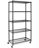 Seville Classics UltraDurable Commercial-Grade 5-Tier Nsf Wire Shelving with Wheels