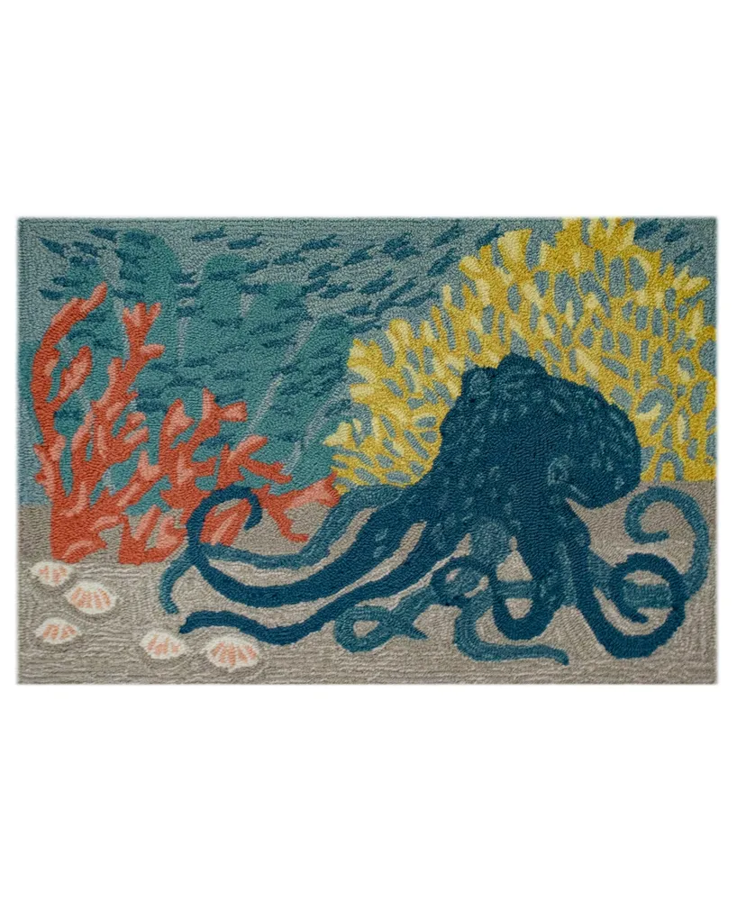 Liora Manne' Frontporch Octopus 1'8" x 2'6" Outdoor Area Rug