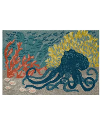 Liora Manne' Frontporch Octopus 1'8" x 2'6" Outdoor Area Rug