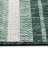 Liora Manne' Malibu Faded Stripe 1'11" x 7'6" Runner Outdoor Area Rug