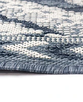 Liora Manne' Malibu Ikat 7'10" x 7'10" Square Outdoor Area Rug