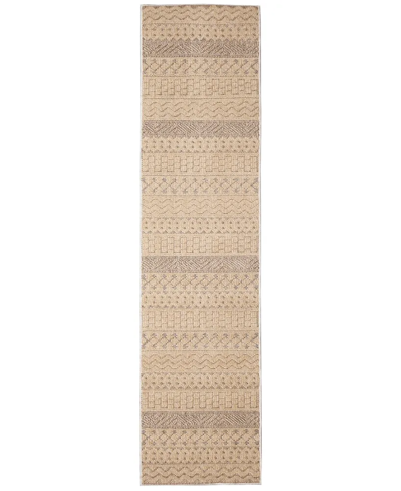 Liora Manne' Dunes Geo Stripe 1'11" x 7'6" Runner Outdoor Area Rug