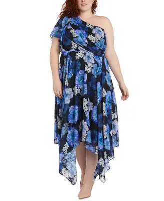 Nightway Plus Size One-Shoulder Dress