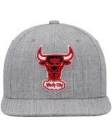 Men's Mitchell & Ness Heathered Gray Chicago Bulls Hardwood Classics Team 2.0 Snapback Hat