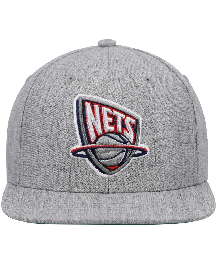 Men's Mitchell & Ness Heathered Gray New Jersey Nets Hardwood Classics Team 2.0 Snapback Hat