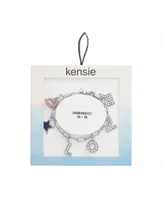kensie Silver-Tone Love Charm Bracelet