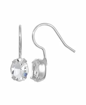 Women's Crystal Small Oval Wire Earrings