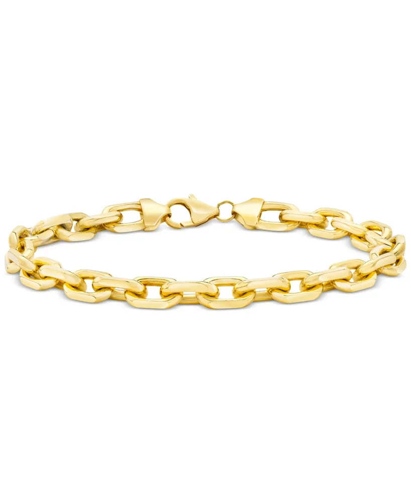 Men's Rolo Link Chain Bracelet in 14k Gold-Plated Sterling Silver