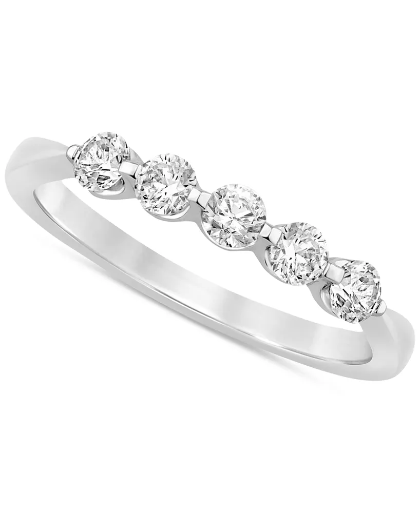 Diamond Five Stone Band (1/2 ct. t.w.) 14k White or Yellow Gold