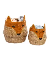 Fox Shaped Storage Baskets, Set of 2