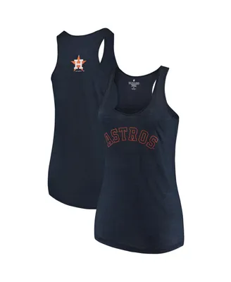 Women's Soft As A Grape Navy Houston Astros Plus Size Swing for the Fences Racerback Tank Top