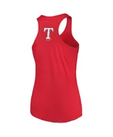 Women's Soft As A Grape Red Texas Rangers Plus Swing for the Fences Racerback Tank Top