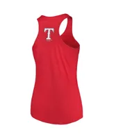 Women's Soft As A Grape Red Texas Rangers Plus Size Swing for the Fences Racerback Tank Top