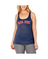 Women's Soft As A Grape Navy Boston Red Sox Plus Swing for the Fences Racerback Tank Top