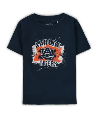 Boys and Girls Preschool Toddler Garb Navy Auburn Tigers Splatter Toni T-shirt