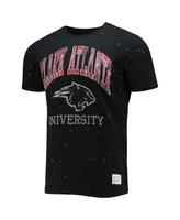 Men's Original Retro Brand Black Clark Atlanta University Panthers Bleach Splatter T-shirt