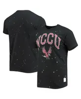 Men's Original Retro Brand Black North Carolina Central Eagles Bleach Splatter T-shirt